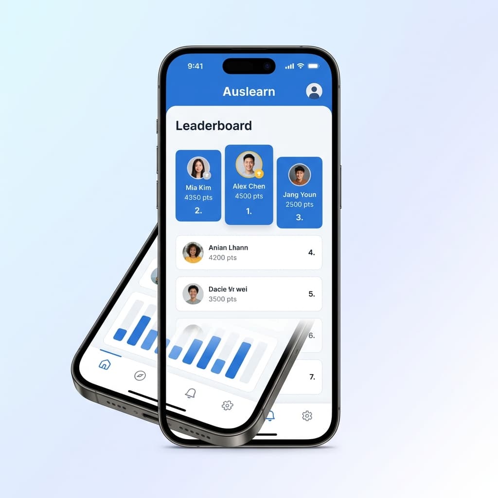 Auslearn App Mockup showing Auslan signs