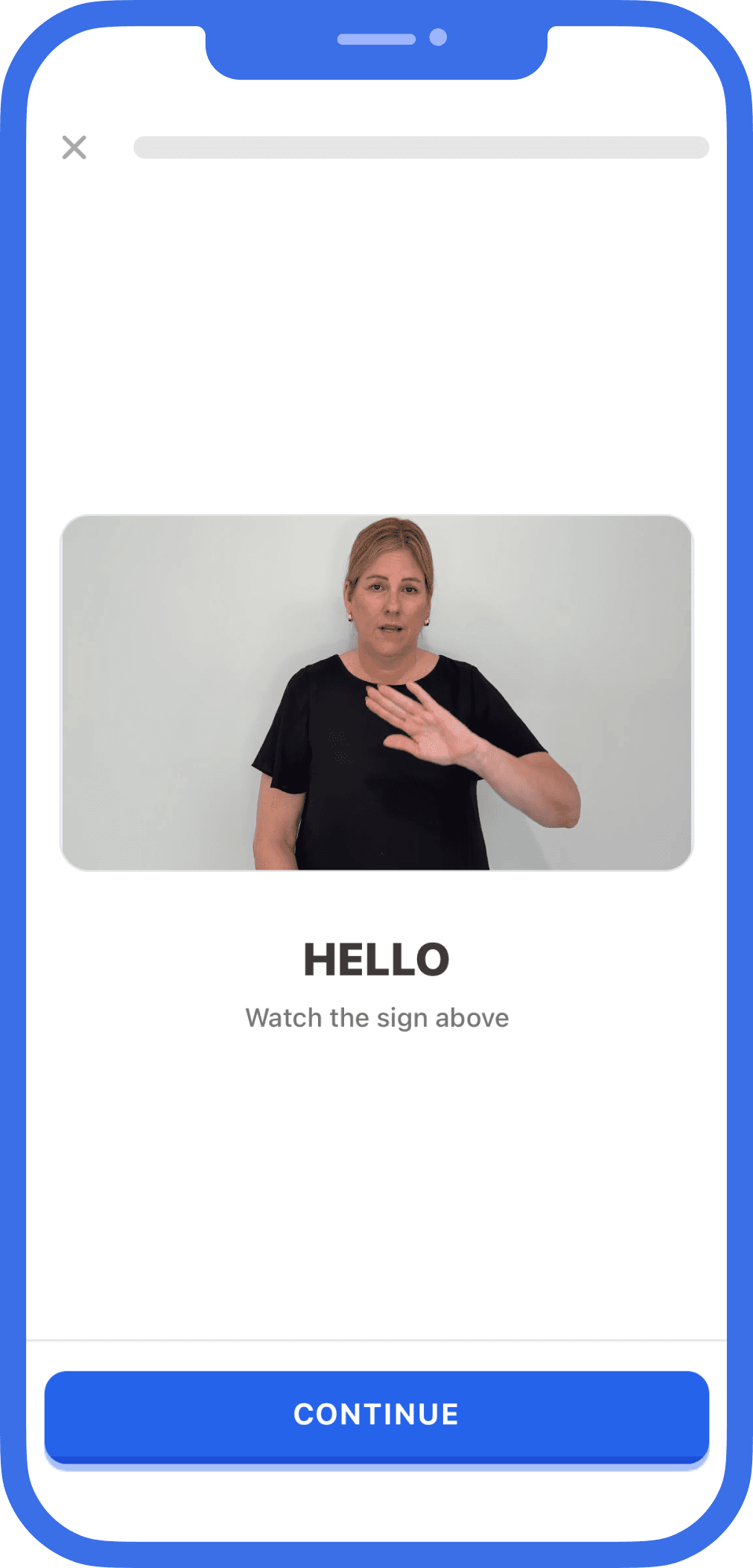 Auslearn video lesson with a Deaf signer teaching the Auslan sign for hello