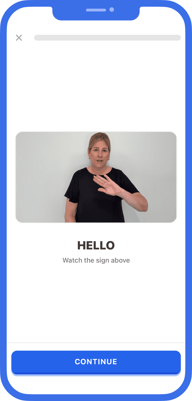 Auslearn App Mockup showing Auslan signs