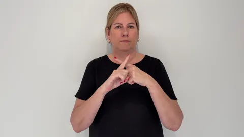 The Auslan fingerspelling handshape for the letter X